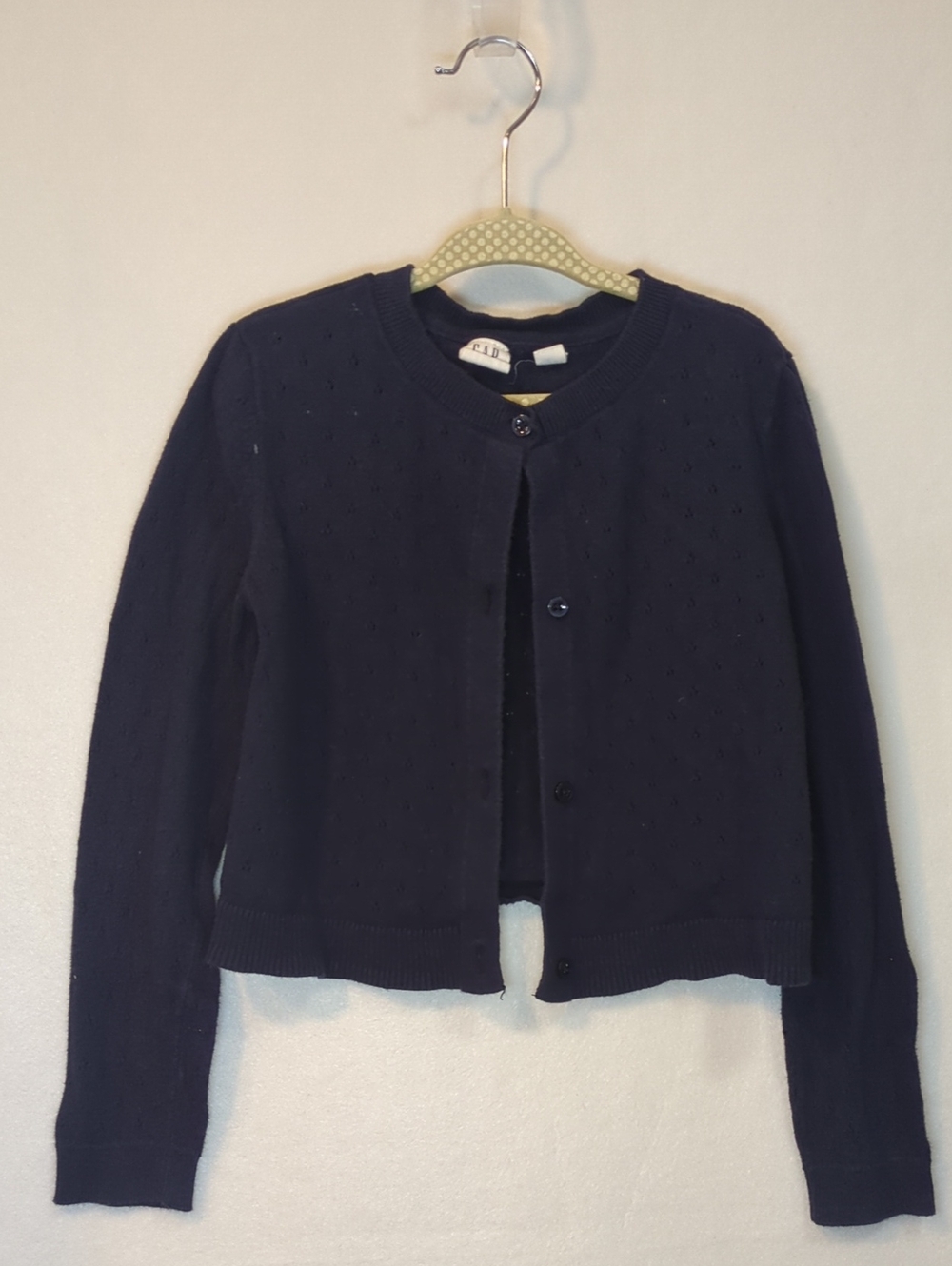 GAP Navy Button-Front Crewneck Cardigan Jacket